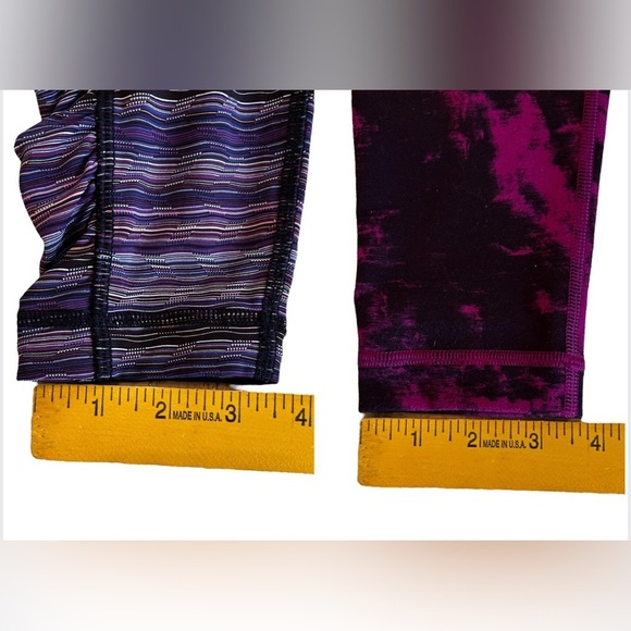 2 Pair Lululemon Leggings Sz 6 1- Speed Tight IV Striped 1-Wunder Under Tie Dye. - Picture 12 of 14